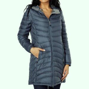 Lole Lightweight, Downfilled, Hooded, Puffer Coat in Blue - Size S